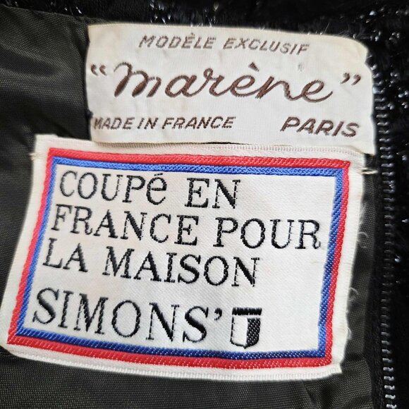 Vintage 1960s Marène for Simons Dress – Black Sleeveless A-Line - France size S - Picture 12 of 12